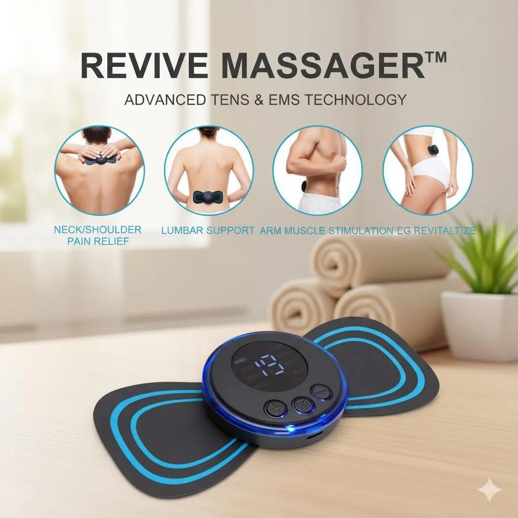 EMS Butterfly Neck Massager | Portable Electric Pulse Muscle Stimulator for Neck Pain Relief