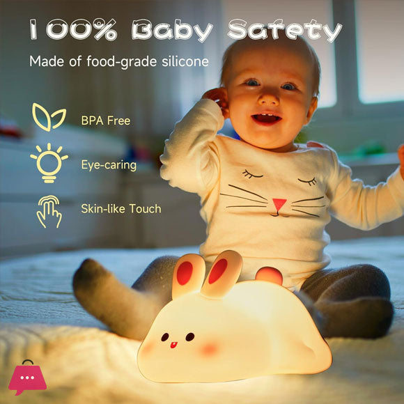Silicone Rabbit Night Lamp – Cute Touch Sensor LED Light