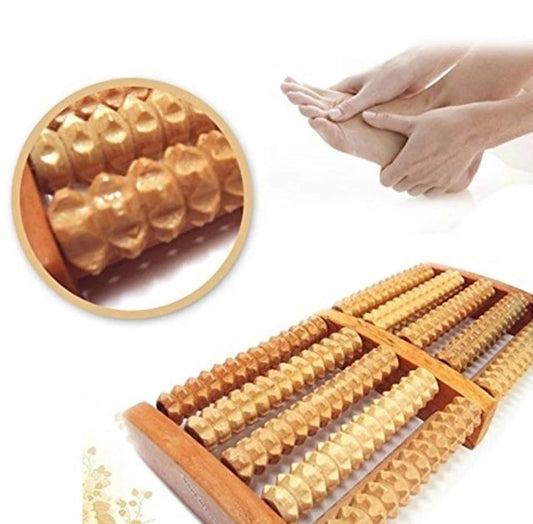 Traditional Wooden Roller Foot Massager | Natural Wood Foot Massage Roller for Stress Relief & Better Blood Circulation