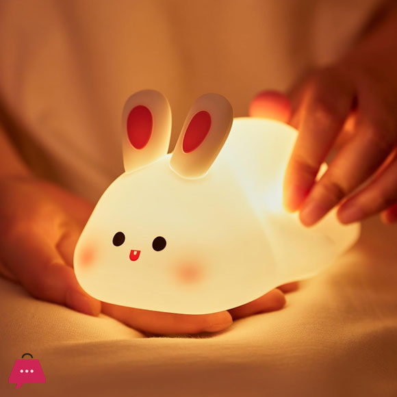Silicone Rabbit Night Lamp – Cute Touch Sensor LED Light