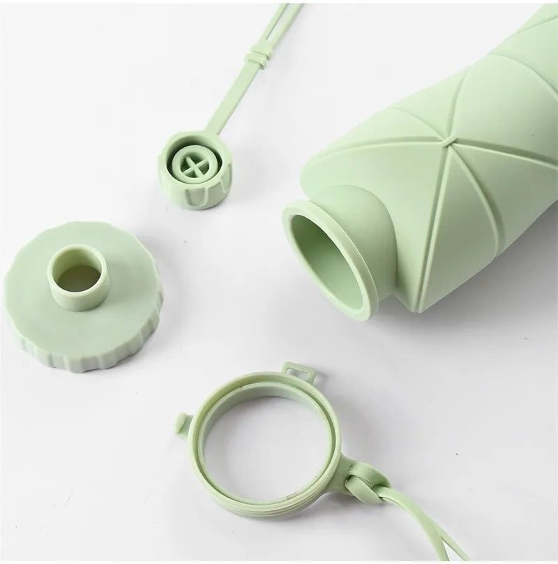 600ml Silicone Foldable Bottle – Portable Travel Water Bottle