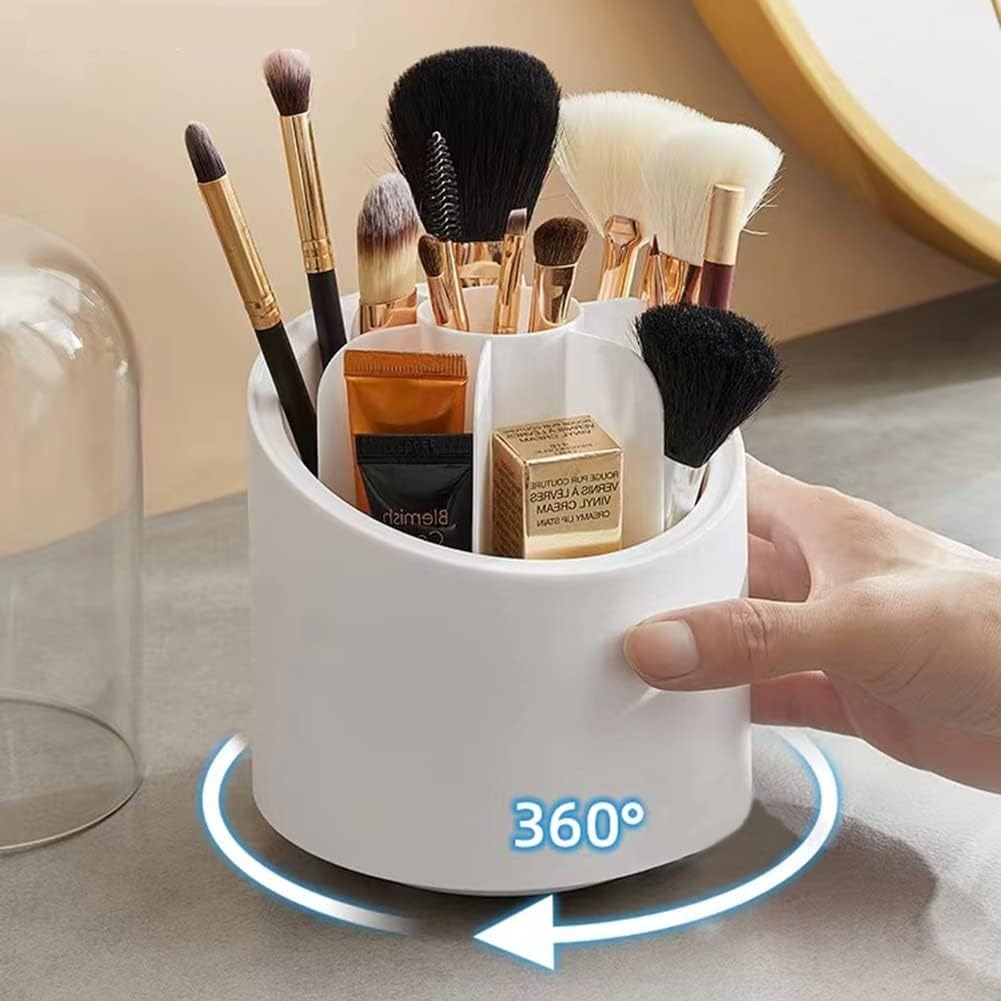 360° Makeup Brush Holder Organizer – Dustproof Lid Storage Case