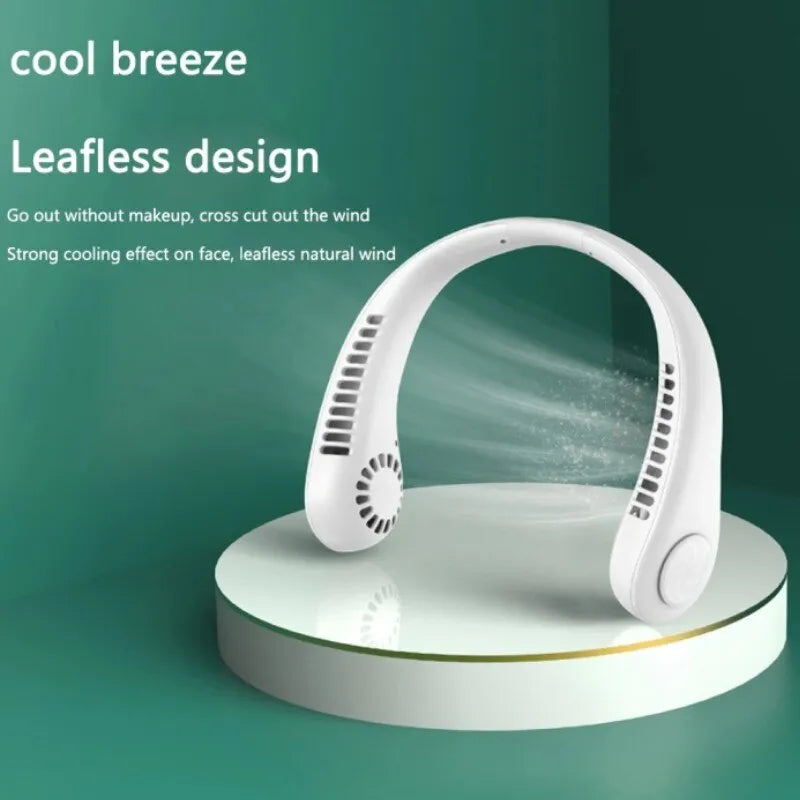 Bladeless Hanging Neck Fan – Portable Rechargeable Cooling Fan