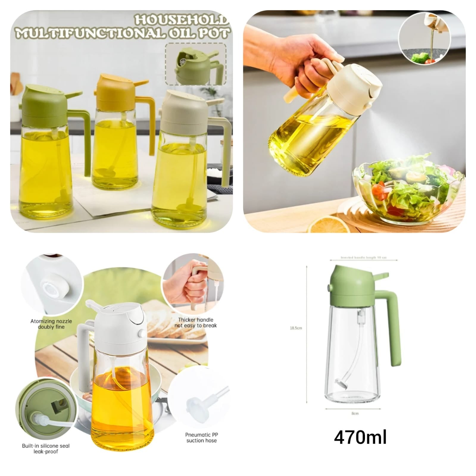 Oil Spray Bottle – Fine Mist & Controlled Cooking Dispenser