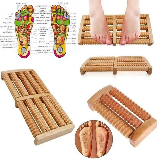 Traditional Wooden Roller Foot Massager | Natural Wood Foot Massage Roller for Stress Relief & Better Blood Circulation