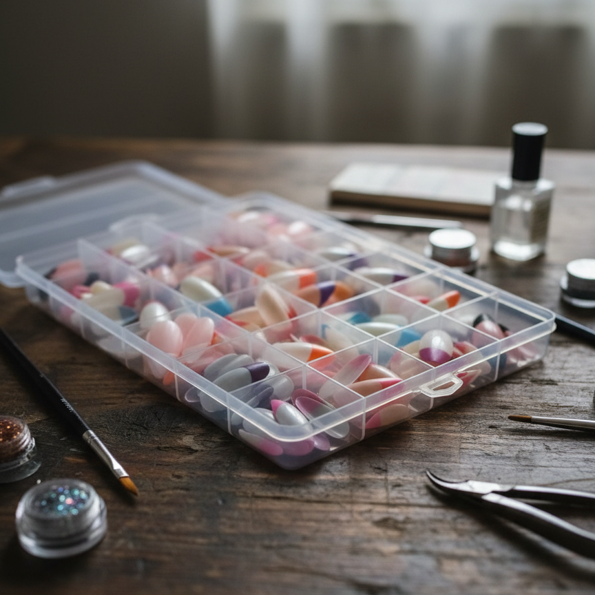 144 Pcs Multicolor False Nails Set – Stylish Press-On Nail Collection