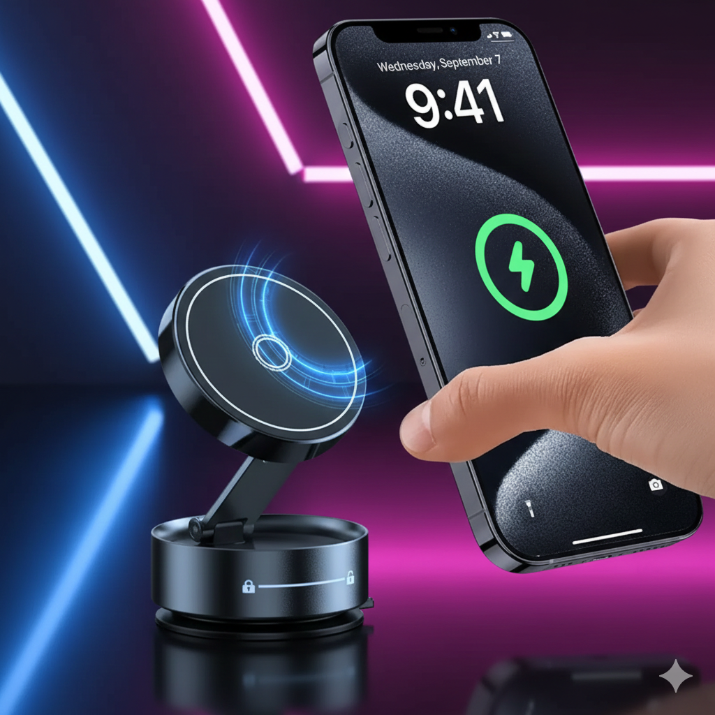 Magnetic Car Phone Holder – Strong Grip & Hands-Free Driving Stand