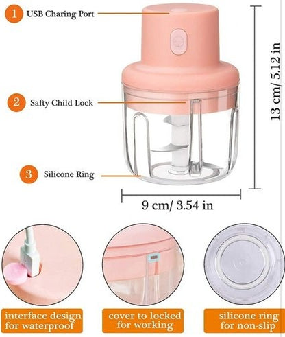 Mini Food Chopper — 250ml USB Rechargeable